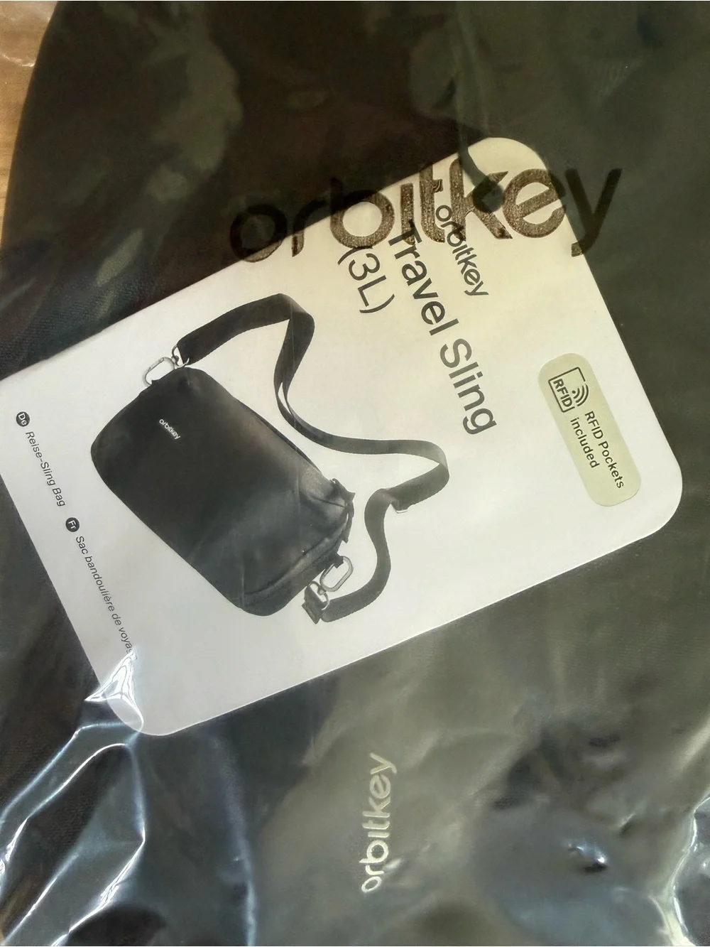 NWT: Orbitkey Travel Sling (3L), Black, new with tags